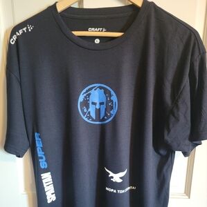 Craft Men's Black T-Shirt with Blue Spartan Design
